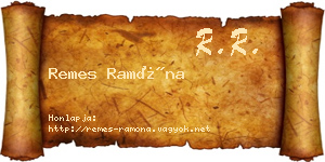 Remes Ramóna névjegykártya